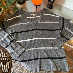 American Eagle Grey Striped Sweater